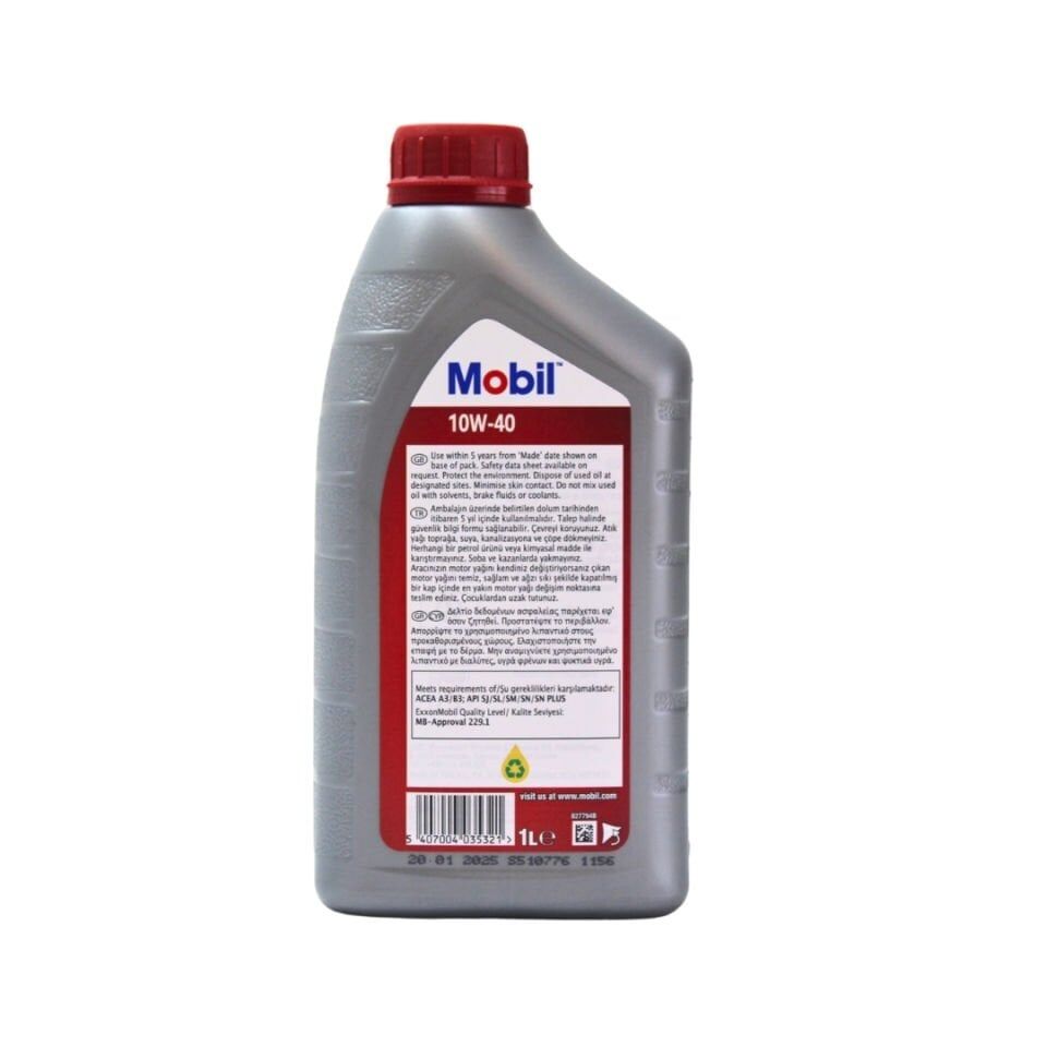 Mobil Motor Yağı 10W40 1 Lt