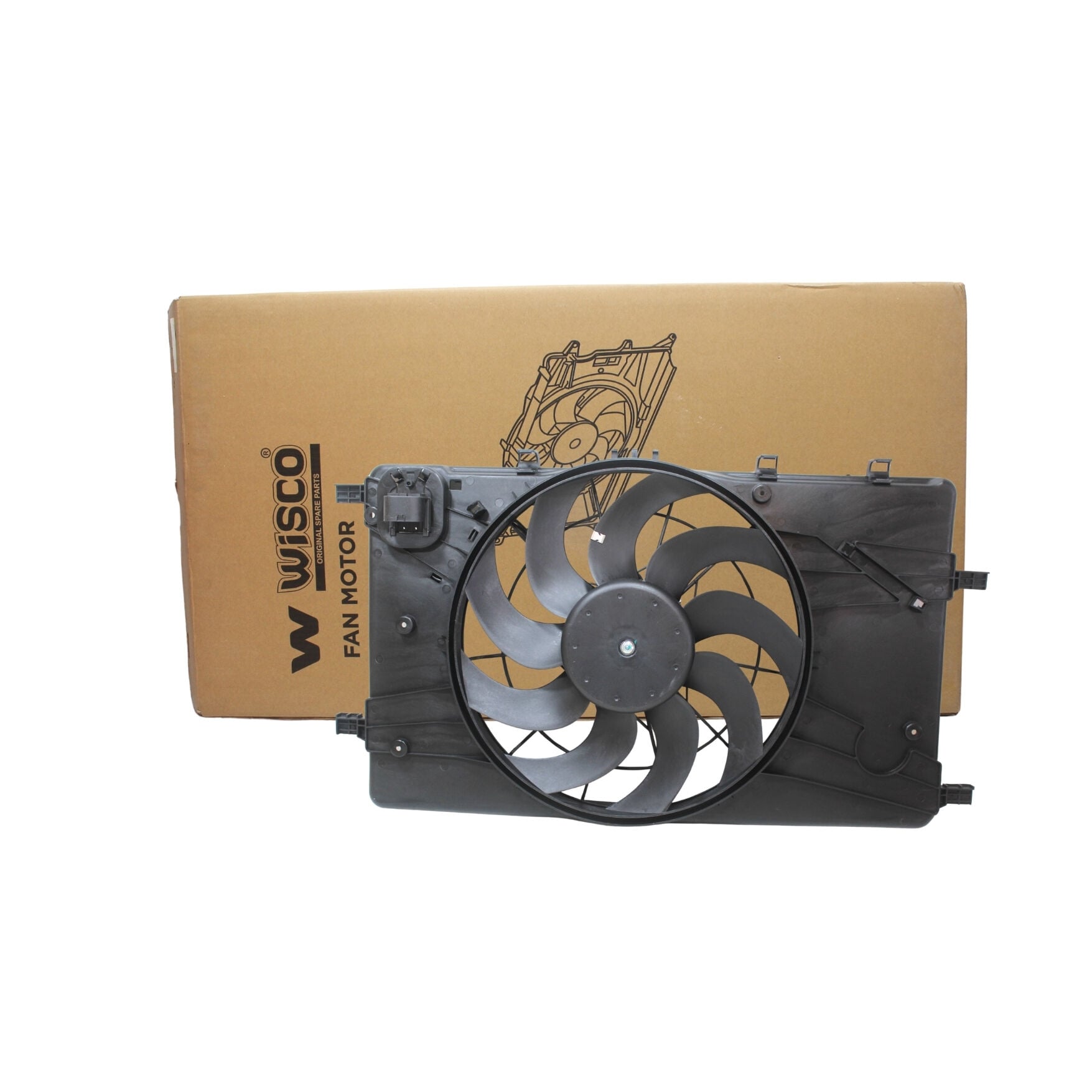 Opel Astra J 1.6 Benzinli Radyatör Fan Motoru Davlumbazlı 395MM 4 FİŞ 9 KANAT - WİSCO 2113560 - 1341113
