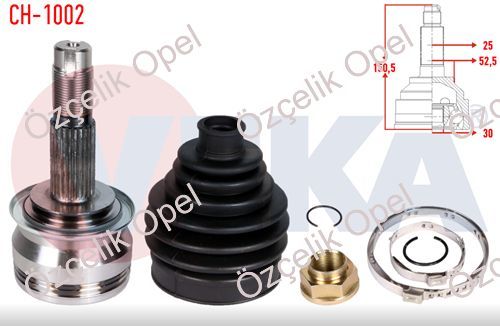 CHEVROLET AVEO T300 -DIŞ AKS KAFASI - 1.3 DİZEL 1.2 VE 1.4 BENZİNLİ VEKA MARKA