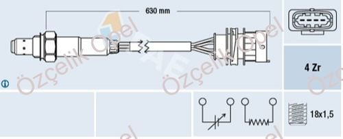 OPEL OKSİJEN SENSÖRÜ 	ASTRA G CORSA C VECTRA C MERIVA Z14XE - Z16XE ÖN KONUM 1 FAE MARKA 855523 - 855375 -	93189974 - 25327304 -77156