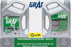 MOTOR YAĞI 4LT 10W40 YARI SENTETİK API SL / CF GRAT MARKA