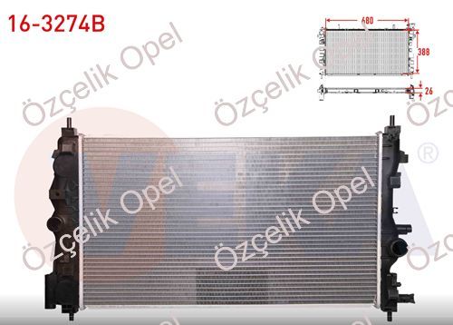 OPEL ASTRA J B16DTH SU RADYATÖRÜ VEKA MARKA BRAZING 1300346 - 13393983