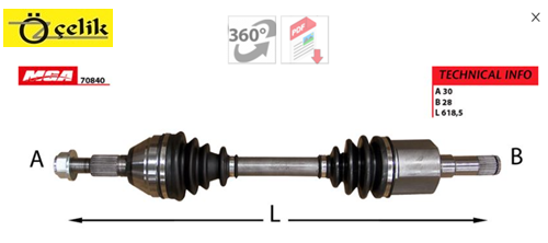 CHEVROLET CAPTİVA / OPEL ANTARA SOL AKS KOMPLE - MGA MARKA