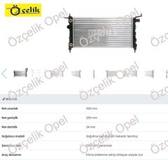 OPEL CORSA B SU RADYATÖRÜ OTOMATİK VİTES KLİMALI - BEHER MARKA