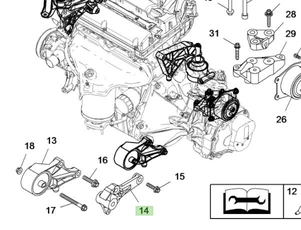 Opel Astra G 1.6 Benzinli Sağ Ön Motor Kulağı Braketi - Gm Orijinal 5684108