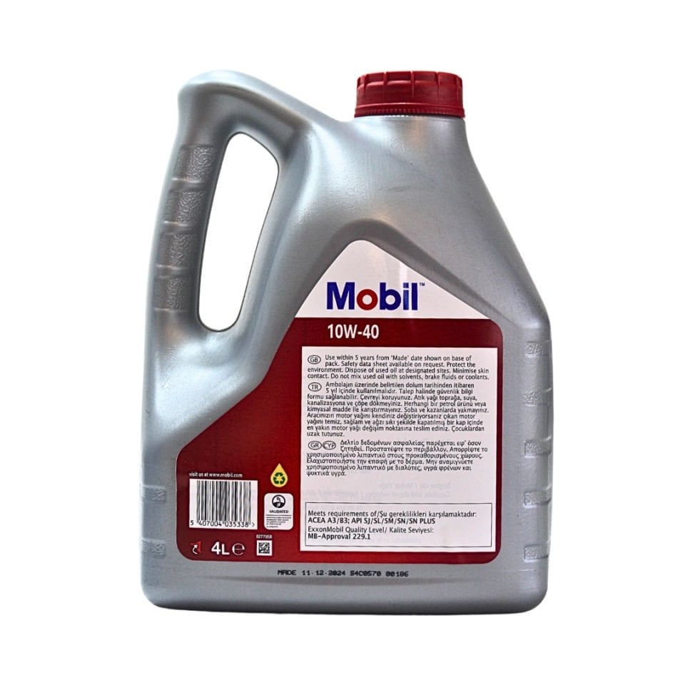 Motor Yağı 10W40 4 LT ( Kırmızı Kapak ) - Mobil 155098