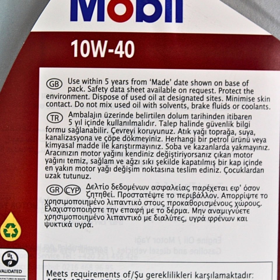 Motor Yağı 10W40 4 LT ( Kırmızı Kapak ) - Mobil 155098
