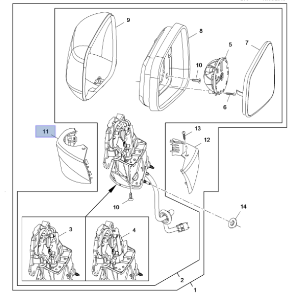 Chevrolet Trax Sol Ayna Ön Alt Kapağı - Gm Orijinal 95182981
