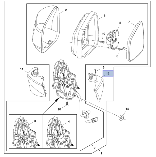 Opel Mokka/Mokka X Sol Ayna Arka Alt Kapağı - Gm Orijinal 95182982